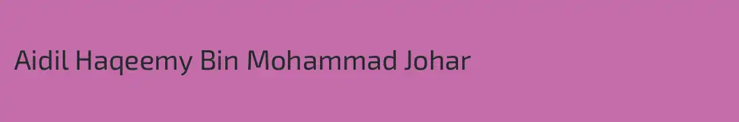 Aidil Haqeemy Bin Mohammad Johar